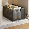 Estante de almacenamiento para debajo del fregadero, caja de almacenamiento de gabinete de baño de estilo abierto, cesta desplegable debajo del lavabo del baño, cesta divisoria de artículos