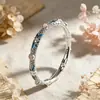 Joyería de Plata de Estilo Étnico Pulsera de Plata S925 para Mujer con Diseño de Bambú Azul Quemado y Brazalete de Jade Blanco Hetian
