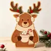 Ornaments de mesa de madeira de Natal de desenho animado retrô transfronteiriços pinguim urso boneco de neve decorações de mesa de sala de estar de feriado