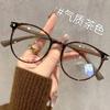 Gafas de color té frío para mujer, miopía, se pueden adaptar, cara cuadrada y redonda, cara lisa, artefacto para mostrar la cara, espejo plano estilo universitario pequeño, marco redondo
