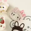 Pequeños accesorios de lana color crema de lindo gato de dibujos animados rizado, adornos para el cabello, accesorios para la ropa, broches, colgantes y figuritas pequeñas