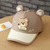 Gorra de Béisbol de Oso Estilo Coreano para Niños Otoño e Invierno Niños Niñas Oso Lindo Gorra Plana a Prueba de Viento Gorro de Bebé