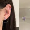 Colección de Pendientes de Hueso del Oído Morado de Ensueño Pendientes de Zirconia Pendientes Planos Espirales de Titanio Médico para el Hélice Pendientes de Hueso del Oído Morados