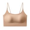 Ropa interior sin marcas tipo sling de belleza para mujer, sujetador interior sin aros con almohadilla para el pecho, copa fija de una pieza, base tipo chaleco strapless para mujer