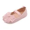 Zapatos para bebé niña de 0 a 1 año color liso moño suela de goma suave antideslizante resistentes al desgaste zapatos de princesa para niños pequeños BBW3098