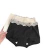 Calzoncillos tipo bóxer de algodón puro para mujer 10A Calzoncillos tipo bóxer de algodón puro para niñas con ribete de encaje, 100% algodón, entrepierna extendida, cintura media, ajustados a la cadera