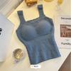 Outono e Inverno Cordeiro Veludo Feminino Underwear Colete de Veludo Térmico com Sutiã Peito Pad One-piece Underwear Feminino Edição Longa