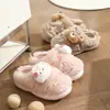 Pantuflas de invierno 2026 para hombres y mujeres, lindas de dibujos animados, de felpa para interior, para el hogar, pantuflas de algodón para niños