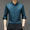 Transmisión en Vivo de TikTok Camisa Casual de Moda sin Marcas de Sudor para Hombre, Manga Larga, Primavera, Otoño, Verano, para Jóvenes y Adultos