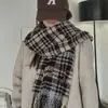 Cachecol Xadrez Vermelho de Natal para Mulheres no Outono e Inverno Estilo Coreano Imitação de Caxemira Luxo Acessível Alta Qualidade Cachecol Xale Quente