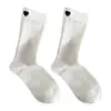 Calcetines de Punto con Bordado de Corazón Estilo Coreano para Mujer, Calcetines de Algodón Transpirables Absorbentes del Sudor, Elásticos, de Caña Media con Letras en el Talón, Estilo Popular Calcetines Holgados