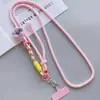 Correa para teléfono móvil para llevar cruzada, diseño original bicolor, multifuncional, uso de tres maneras, personalizada, color block, cadena de teléfono tejida ajustable para llevar cruzada