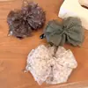 Pinza de Plátano con Lazo Floral Suave Estilo Coreano para Mujer, Pasador Vintage de Alto Gama con Puntos para Moño Completo