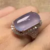 Huajie Shein Anillo de Princesa Nuevo Imitación Piedra Lunar Dama Púrpura Anillo Individual Joyería Elegante de Lujo