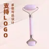 Rodillo Masajeador Facial de Cristal Rosa No Jade, Palo Especial de Masaje Facial Lifting en Forma de Corazón, Tabla Meridianal Gua Sha