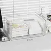 Caja de almacenamiento de cosméticos y mascarillas faciales para escritorio, acrílico transparente tipo cajón, organizador de almacenamiento multicapa apilable para cuidado de la piel