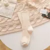Calcetines Térmicos de Rayas Verticales para Otoño e Invierno, Calcetines Gruesos de Media Pantorrilla Forrados de Felpa en Tonos Tierra, Calcetines Holgados Negros y Blancos, Caqui, Café y Blanco Leche para Mujer