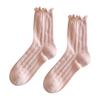 Calcetines Deportivos Blancos de Primavera y Otoño para Mujer a Rayas de Dos Barras Estilo Académico de Media Caña Calcetines Cortos de Estudiante Estilo Coreano ins Trendy