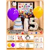 Decoración de Escena de Lluvia de Globos de Feliz Cumpleaños Infantil Fondo para Fiesta de Cumpleaños Número 23 para Niños y Niñas