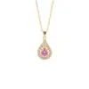Colar de gota microcravejado transfronteiriço europeu e americano mais vendido para mulheres, um pingente de moda leve de luxo e nicho, versátil para o uso diário, joia de corrente para clavícula