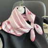 Pañuelo de seda pequeño con estampado de verano y otoño para mujer, pequeño, largo, de alta gama, estilo francés, cuadrado, para atar y atar.