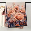 Novo Xale Pintura a Óleo Estampado Retrô Elegante Novo Estilo Chinês Versátil Acessório Qipao Lenço Estilo Primavera e Outono