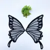 Cuello de encaje tipo ala de mariposa, base de malla bordada, corsage bordado de poliéster, bordado ligero, talla grande, servicio de actuación de mariposa