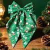 Fita de Laço com Estampa de Boneco de Neve e Papai Noel, Presilha de Mola, Homem de Gengibre Fofo, Presilha de Cabelo com Estampa de Árvore Verde