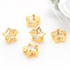 DIY acessórios para joias semiacabados contas soltas com miçangas feitas à mão atacado metal dourado zircônia branca contas de estrela pentagonal