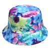 Aliexpress Estilo Europeo y Americano Sombrero de Pescador Tie-Dye Estampado Transfronterizo para Exteriores Protección Solar Sombrero de Cubo Graffiti Unisex Reversible