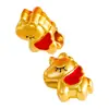 Accesorios Dorados con Temática de Caballos para el Festival de Primavera, Bisutería DIY que No se Desvanece, Cuentas Espaciadoras para Pulseras, Colgantes, Hilo Rojo de Caballo para el Año Nuevo