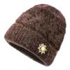Chapéu de meia-idade e idoso para mulheres, chapéu de inverno engrossado com forro de lã, chapéu de homem velho quente, chapéu de mãe, chapéu de lã tricotado de outono para senhora idosa