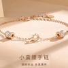 Pulsera de Plata Esterlina S925 con Números Romanos para Cintura de Hombre Pequeña para Mujer Simple Oro Rosa Nicho de Alta Gama Venta al por Mayor