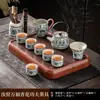 Conjunto de Chá Kung Fu Flores Azuis da Fornalha Ru Cerâmica Bule Viga Tigela Flutuante Xícara de Chá Bandeja de Chá Luxo Acessível Doméstico de Ponta