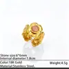 Anillo de Acero de Titanio Rosa Ojo de Gato de Lujo Ligero Europeo y Americano Anillo Abierto de Alta Gama INS Joyería de Acero Inoxidable Al por Mayor