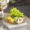 Nueva bandeja grande de frutas para uso doméstico, bandeja de exhibición de frutas para mesa de centro de sala de estar de lujo ligero, bandeja para bocadillos de frutas secas, bandeja de recepción