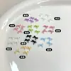 Joias de Arte para Unhas com Laço de Fita Estéreo Colorido Dinâmico Gravata Borboleta de Macaron Diamante de Unha de Resina Acessórios de Unha Vestíveis