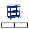 Carrito de herramientas de tres niveles para taller de reparación de automóviles, almacenamiento de herramientas y piezas, carrito empujado a mano con ruedas universales, carrito de herramientas de reparación extraíble