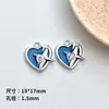 Colgante Creativo de Corazón con Zirconia de Goteo de Aceite Colgante de Aleación Material para Collar Pulsera Pendientes Accesorios de Ropa Hechos a Mano DIY