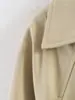 Venta al por mayor transfronteriza de ropa de mujer de estilo europeo y americano nuevo, gabardina larga de moda vintage para el día a día con cintura ajustable y solapa