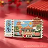 Ímãs de Geladeira Personalizados para Viagem à China Jinan Qingdao Zhanqiao Praça 4 de Maio Souvenirs da Cidade Tendência Nacional Ímãs de Metal