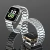Adecuado para correa de Honor Watch 5, Pulsera sólida de tres eslabones de acero inoxidable con carcasa de metal, Correa para reloj Honor 5
