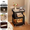 Alternativa de Mesita de Noche Estante de Almacenamiento de Hierro Forjado Dormitorio 2025 Hogar Creativo Móvil Almacenamiento Grande Mesa Auxiliar Simple