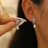 Pendientes de Aleación Estilo Océano Artístico Transfronterizos Pequeños y Delicados de Estrella de Mar con Colgantes de Perla Sintética Pendientes de Playa