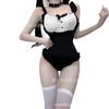 Lencería de Paja para Niña Sexo Puro Sexy Juguetón Conejito Botón Oculto Archivo Abierto Mono Uniforme 1721
