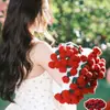Manta com Buquê de Rosas Produto Acabado Manta de Tricô Feita à Mão Presente de Qixi para Esposa Namorada Namorado Cobertor de Sesta
