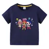 Ropa infantil transfronteriza 2023, camiseta de manga corta de verano para niños, camiseta básica de dibujos animados para niños y niñas, camiseta de media manga para bebé, marea superior