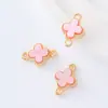 Amazon Joyería Explosiva de Trébol de Cuatro Hojas Accesorios DIY Moda Acrílico Trébol de Cuatro Hojas Doble Colgante Joyería Pulsera Accesorios