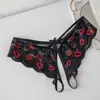 Tanga transparente seductor con abertura en la entrepierna T-pants, bragas sexys y encantadoras para la amante del tocador para mujeres, no es necesario quitarlas