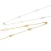 Céu Estrelado~Colar de luxo requintado com estrelas de quatro pontas em prata 925 banhada a ouro 18K, corrente de clavícula da moda requintada estilo ins